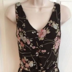Ann Taylor LOFT 100% Silk Sleeveless Belted Dress